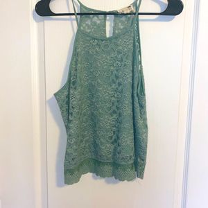 LA Hearts green lace tank top - Size M